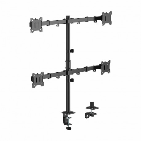 Namizni nosilec za štiri monitorje SBOX LCD-352/4-3, črn