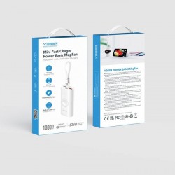 Prenosna baterija Powerbank VEGER MagFan, 10.000 mAh, bela