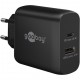 Polnilec Goobay 65W GaN Multiport 1x USB-C PD, 1x USB-A, črn