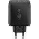 Polnilec Goobay 65W GaN Multiport 1x USB-C PD, 1x USB-A, črn