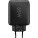 Polnilec Goobay 65W GaN Multiport 1x USB-C PD, 1x USB-A, črn
