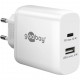 Polnilec Goobay 65W GaN Multiport 1x USB-C PD, 1x USB-A, bel