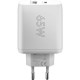 Polnilec Goobay 65W GaN Multiport 1x USB-C PD, 1x USB-A, bel