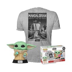 Figura FUNKO POP & TEE: MANDO - GROGU W/COOKIE