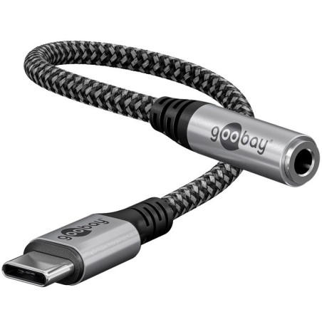 Kabel GOOBAY USB-C na 3.5mm AUX, 0,15m, črn
