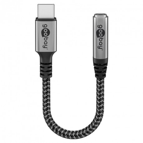 Kabel GOOBAY USB-C na 3.5mm AUX, 0,15m, črn