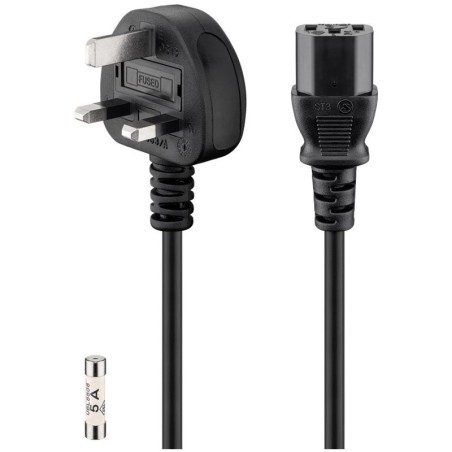 Kabel GOOBAY IEC UK, 250V(AC), 1,5m, črn