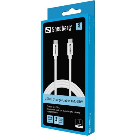 Kabel Sandberg USB-C, 65W, 1m