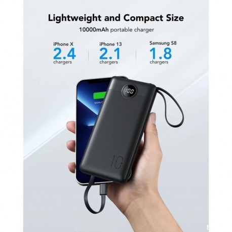 Prenosna baterija Powerbank Veger W1116, 10.000mAh, črna