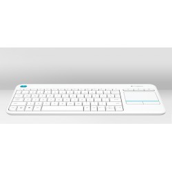 Tipkovnica brezžična Logitech K400 PLUS Touch Pad, bela