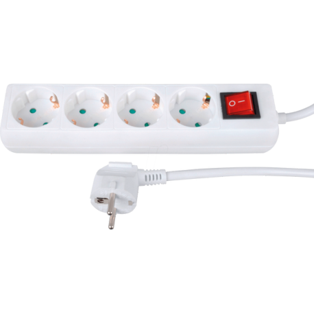Razdelilec GOOBAY 4x Schuko in stikalo, 1,5m