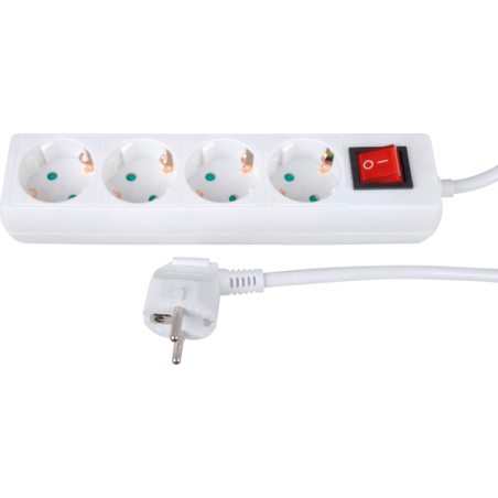 Razdelilec GOOBAY 4x Schuko in stikalo, 1,5m