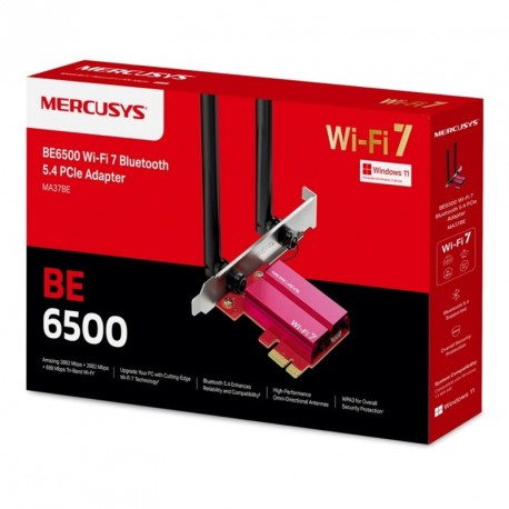 Brezžična mrežna kartica MERCUSYS MA37BE, WiFi 7, Bluetooth 5.4, PCIe