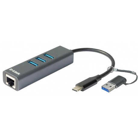 Mrežni adapter D-Link DUB-2332, USB-C/A na RJ-45