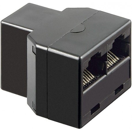 Adapter MicroConnect RJ45 - 2xRJ45, črn