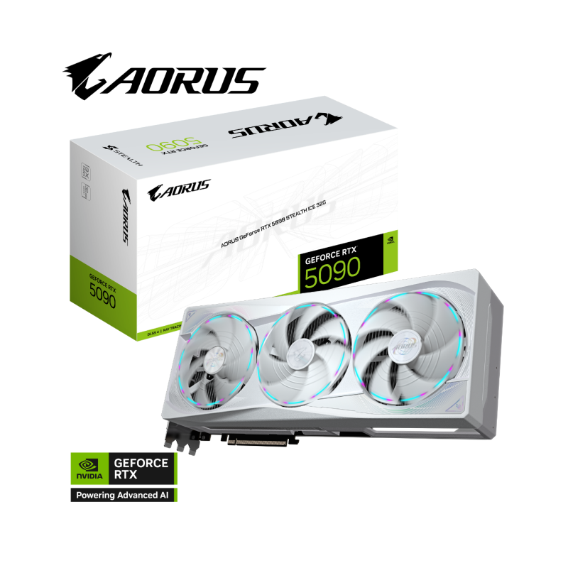 Grafična kartica Gigabyte Aorus GeForce RTX 5090 Stealth Ice, 32GB
