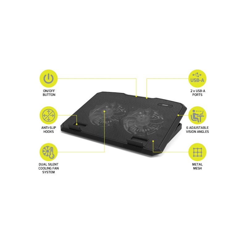 Stojalo za prenosnik PORT do 15.6", z ventilatorjem