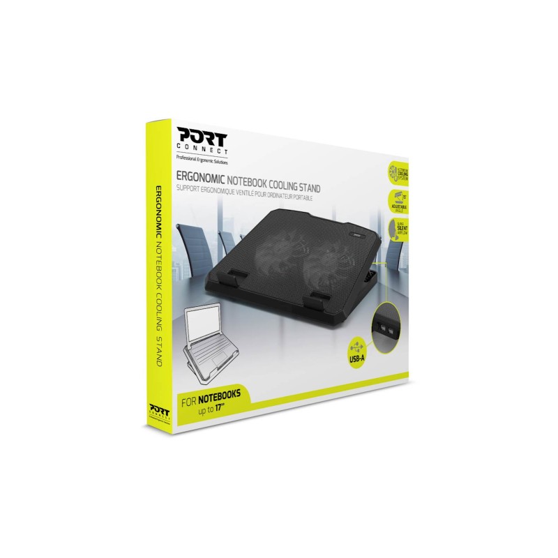 Stojalo za prenosnik PORT do 15.6", z ventilatorjem