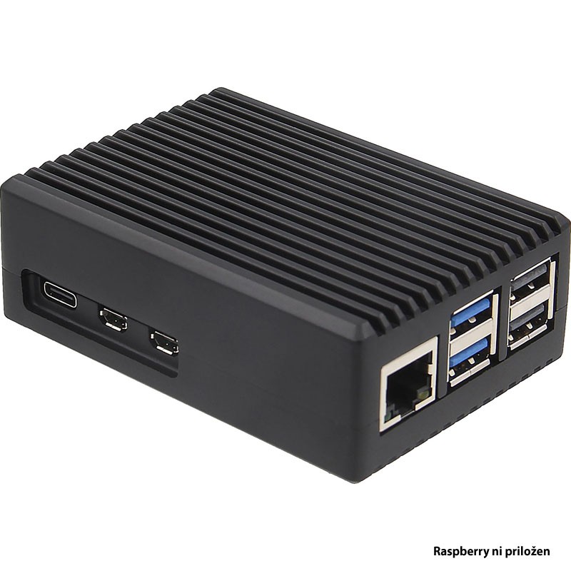 Ohišje Inter-Tech ODS-739 za Raspberry Pi 5, črno