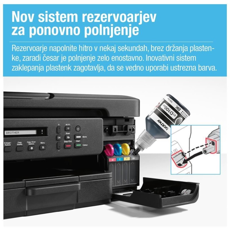 Multifunkcijski tiskalnik Brother DCPT730DWYJ1 + darilo D100CLVAL Valuepack