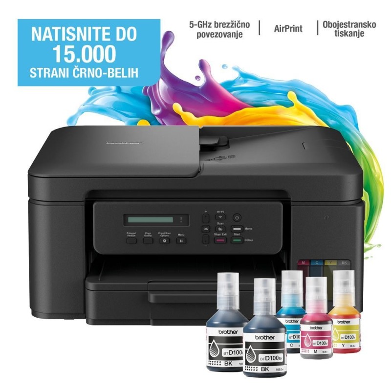 Multifunkcijski tiskalnik Brother DCPT730DWYJ1 + darilo D100CLVAL Valuepack