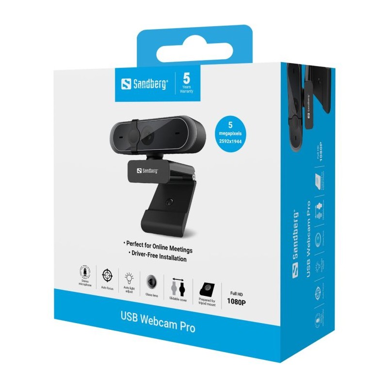 Spletna kamera Sandberg USB Webcam Pro, črna