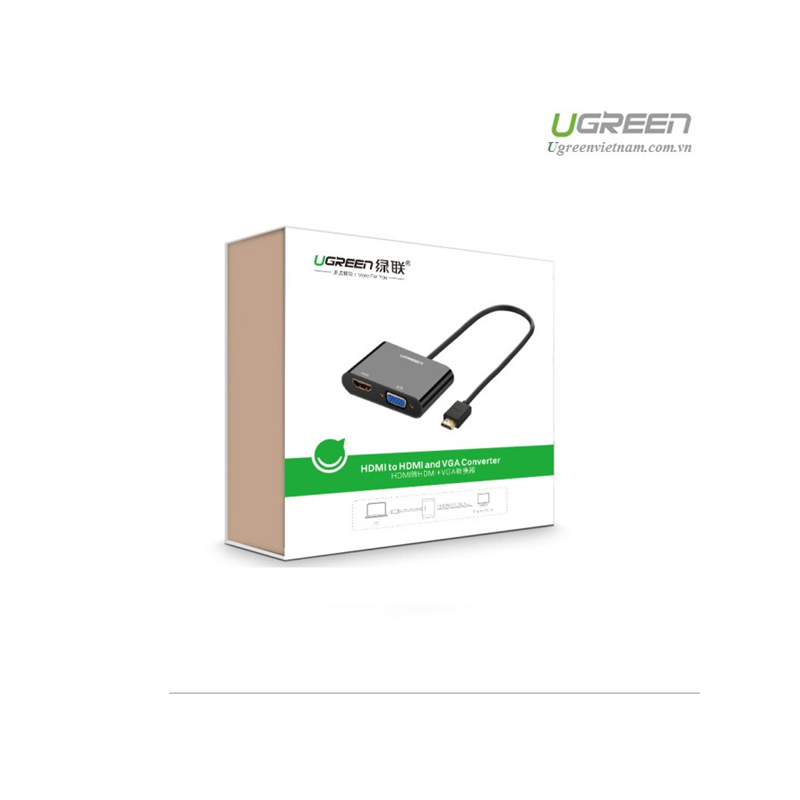 Ugreen HDMI na VGA+HDMI adapter črn, 40744