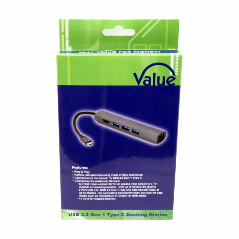 Pretvornik USB 3.2 Gen 1 Tip-C - Docking station 30Hz Value