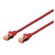 Priključni kabel za mrežo Cat6 S/FTP 0.5m Digitus rdeč