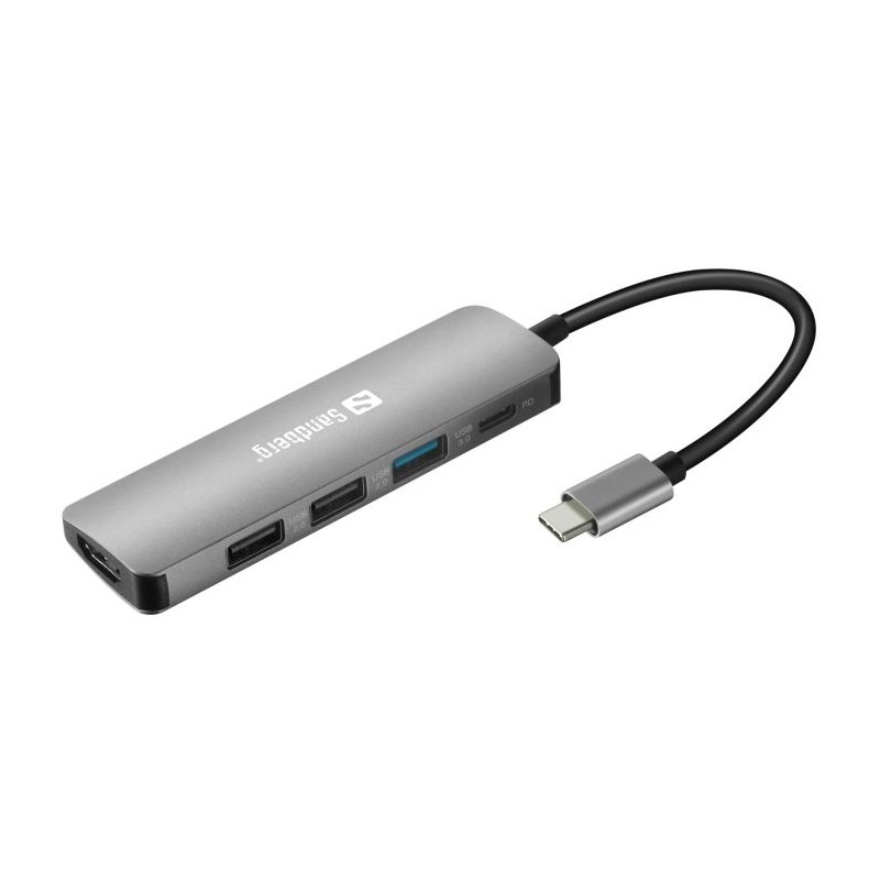 Priklopna postaja Sandberg USB-C,  HDMI + 3x USB 3.0, 100W