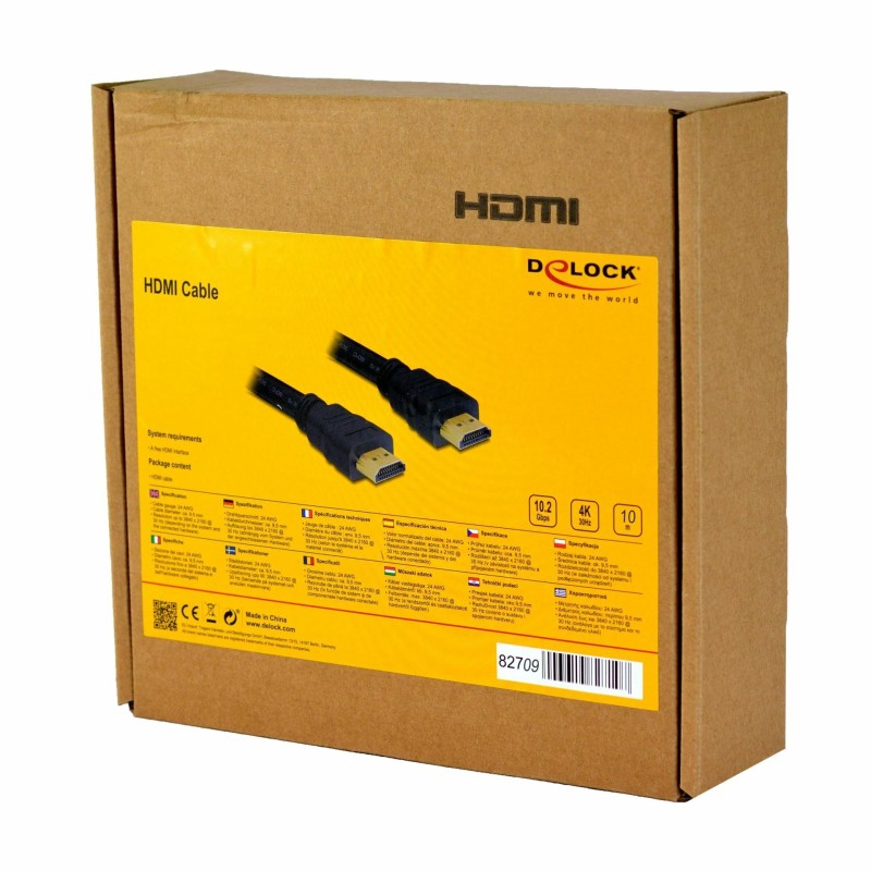 HDMI kabel z mrežno povezavo 10m Delock črn High Speed