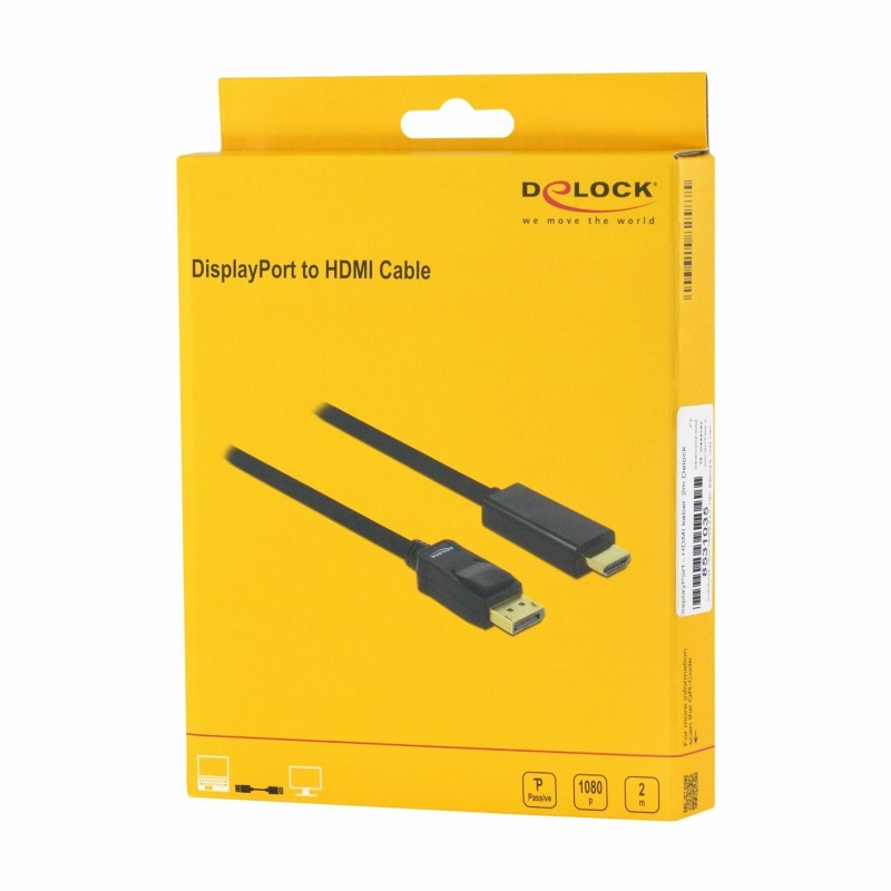 Kabel DisplayPort - HDMI Delock 2m