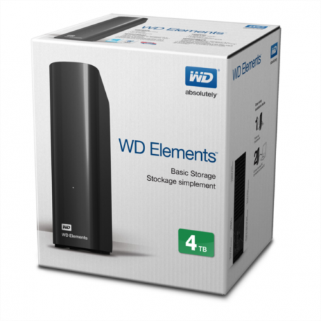 Zunanji trdi disk WD 4TB ELEMENTS DESKTOP, USB 3.0, WDBWLG0040HBK-EESN