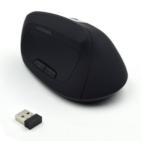 Miška brezžična Ewent Ergonomic Vertical, črna, EW3158