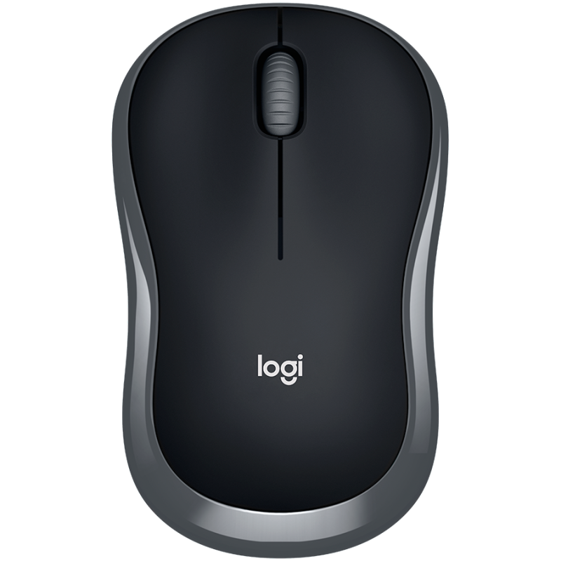 Miška za prenosnik brezžična optična Logitech M185 črno-srebrna