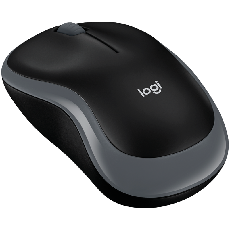 Miška za prenosnik brezžična optična Logitech M185 črno-srebrna