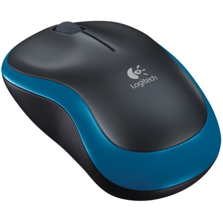 Miška za prenosnik brezžična optična Logitech M185 modra