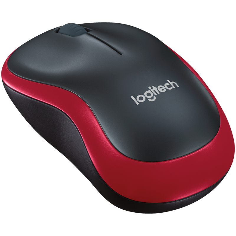 Miška za prenosnik brezžična optična Logitech M185 rdeča