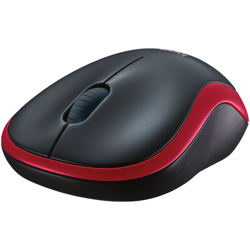 Miška za prenosnik brezžična optična Logitech M185 rdeča