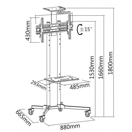 Samostoječi nosilec za TV / monitor 32-55" SBOX FS-401
