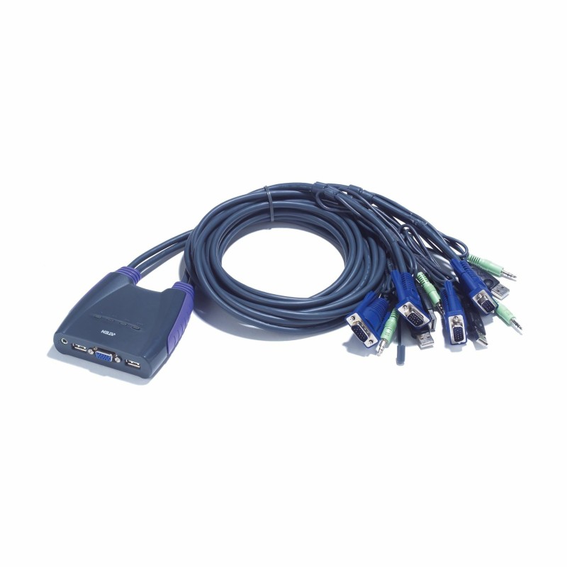 Preklopnik 4:1 mini VGA/USB/AUDIO s kabli CS64US Aten