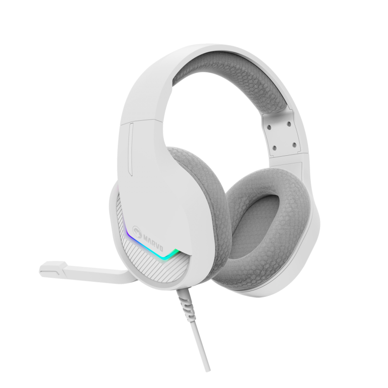 Slušalke Marvo H8618, RGB, bele