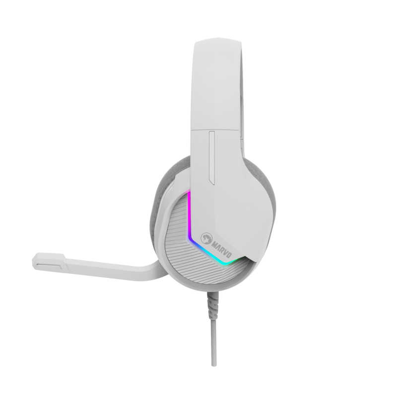 Slušalke Marvo H8618, RGB, bele