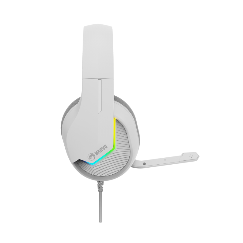 Slušalke Marvo H8618, RGB, bele