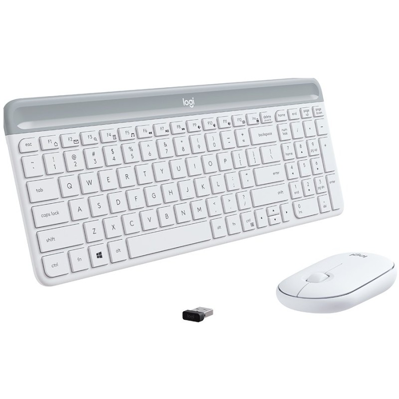 Komplet miške in tipkovnice Logitech MK470, bela