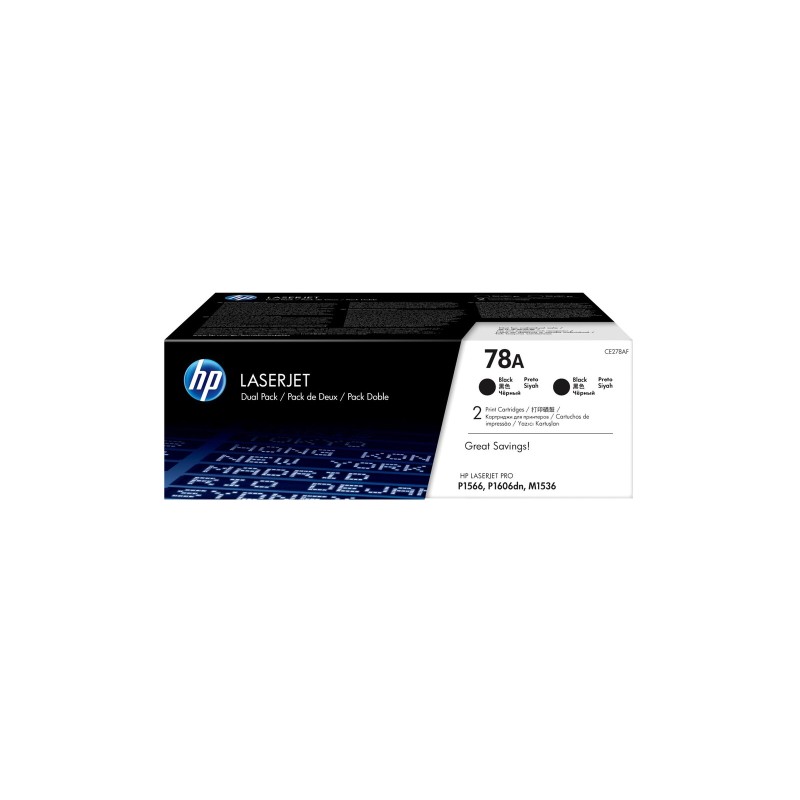 Toner HP CE278AD (78A) dvojno pakiranje, črn