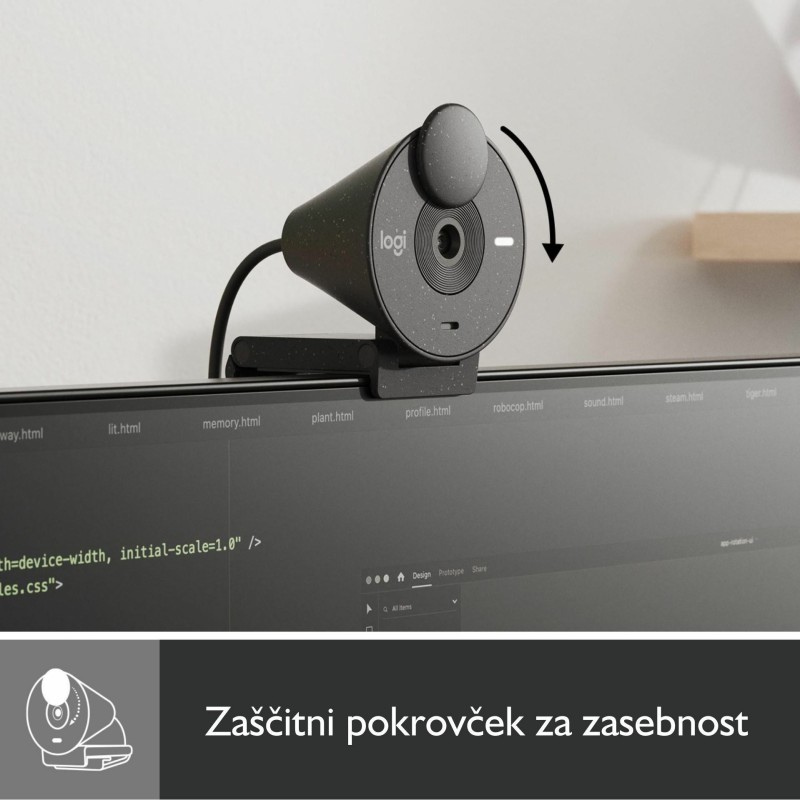 Kamera Logitech Brio 300, grafitna, USB