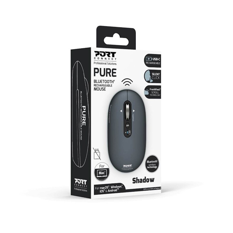 Miška PORT Pure Mac, temno siva