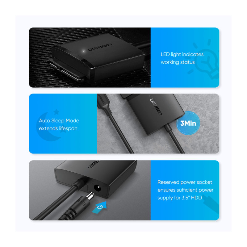 Ugreen USB 3.0 na SATA Adapter za trdi disk