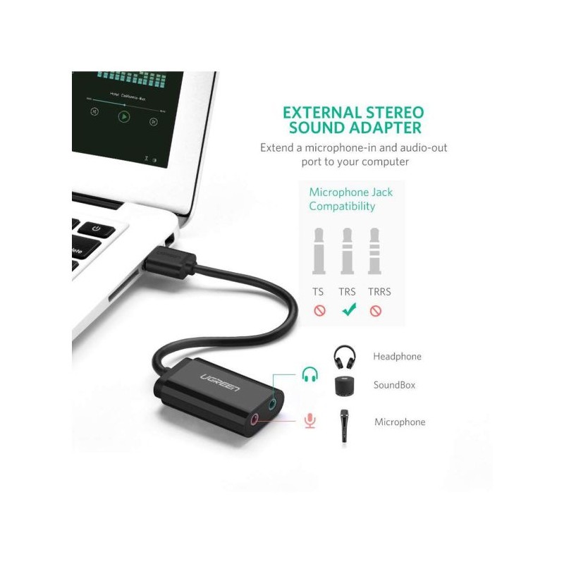 Ugreen USB 2.0 na 3.5mm avdio adapter, 30724